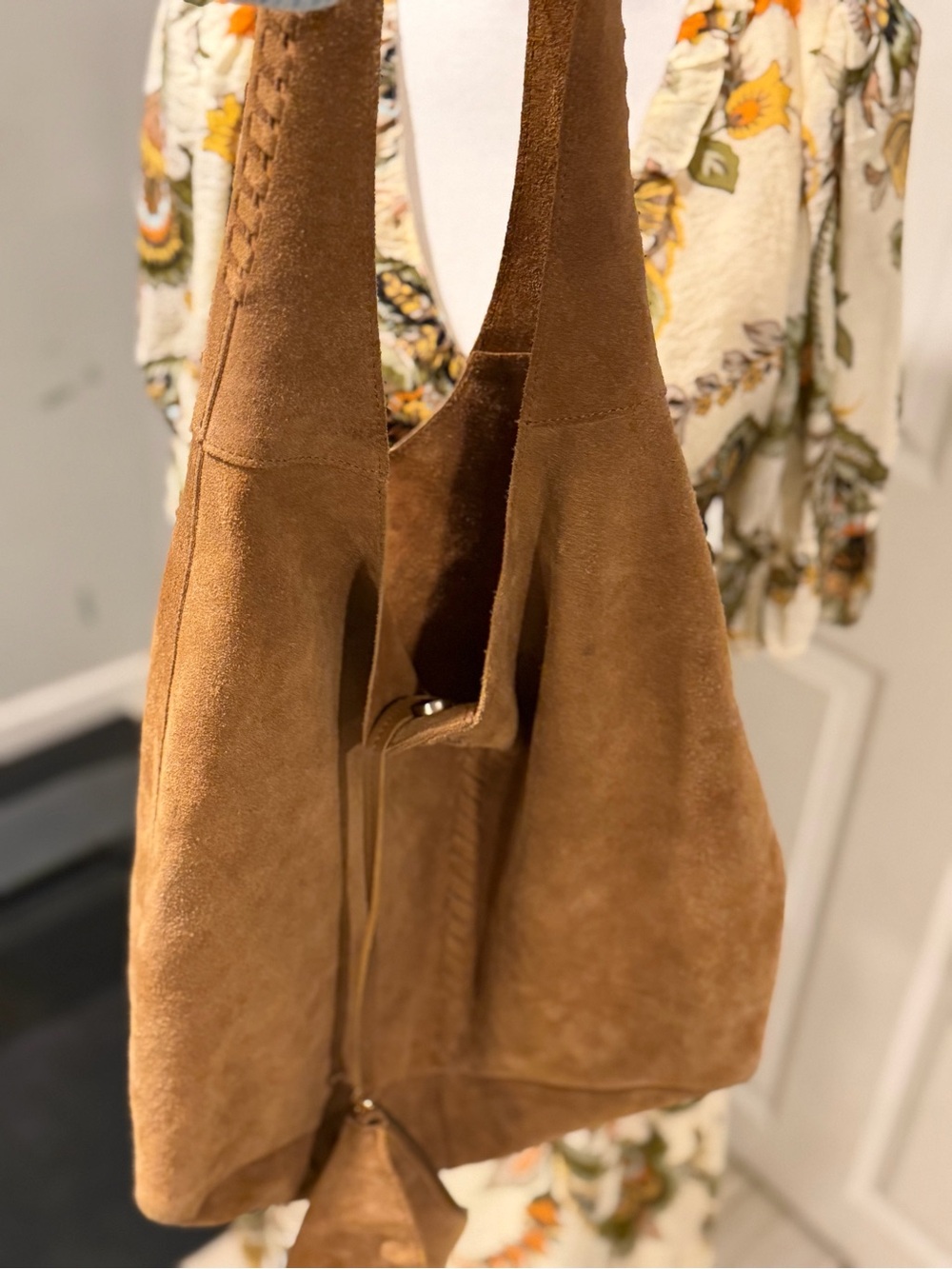 Haute Hippie Suede Hobo Bag in Tan Brown - Picture 13 of 13